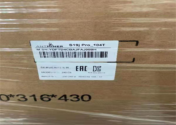 Máy khai thác đã qua sử dụng Ethernet Asic Bitmain Antthợ mỏ S19 Pro 3250W BTC